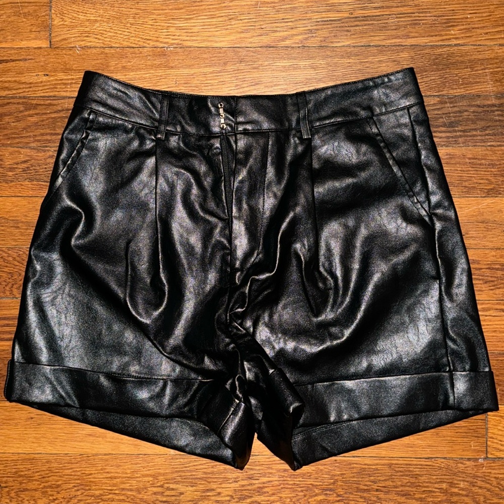 SHEIN faux leather shorts